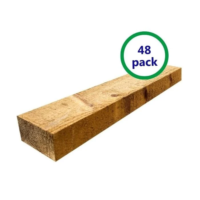 Pack de 48 mini traverses de bois traitée UC3 | 3 m x 150 mm x 75 mm