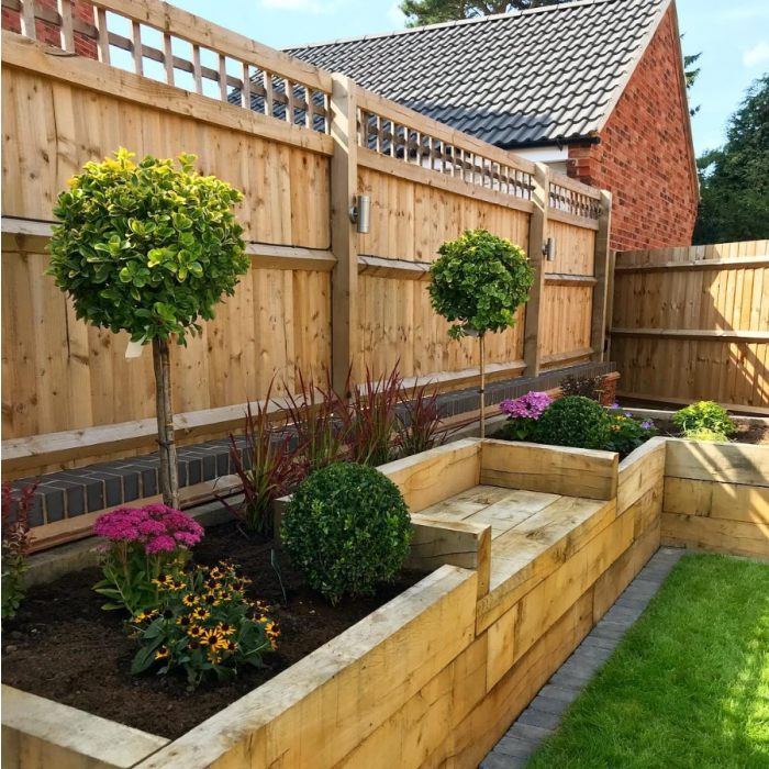 Pack de 36 Traverses de bois traitées UC4 | 2,4 m x 200 mm x 100 mm