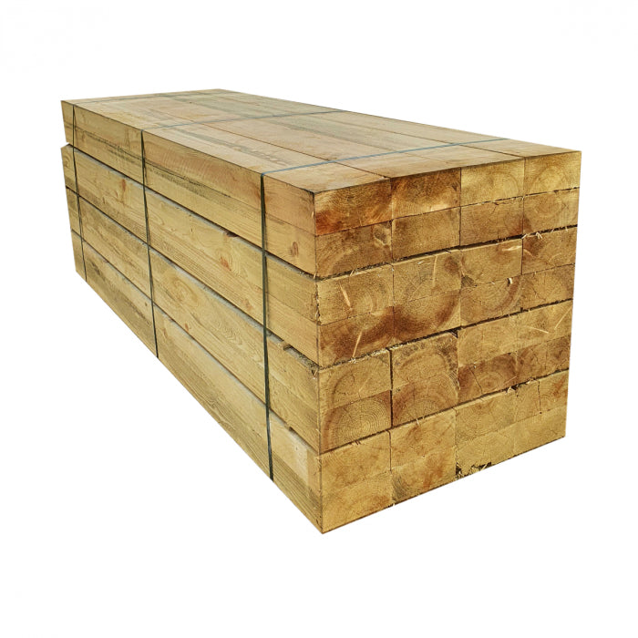 Pack de 60 Traverses de bois traitées UC3 | 1,2 m x 200 mm x 100 mm