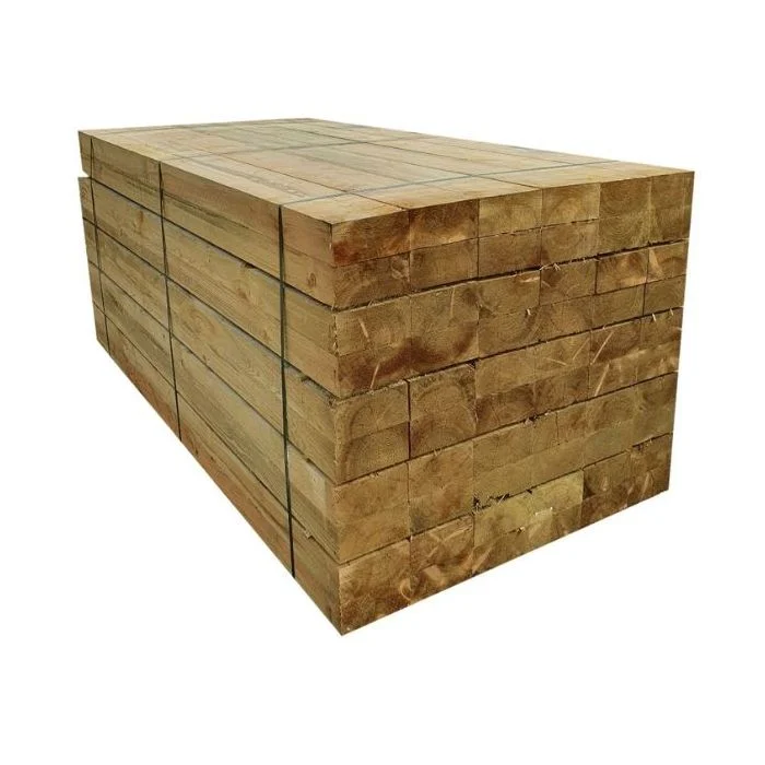 Pack de 36 Traverses de bois traitées UC4 | 2,4 m x 200 mm x 100 mm